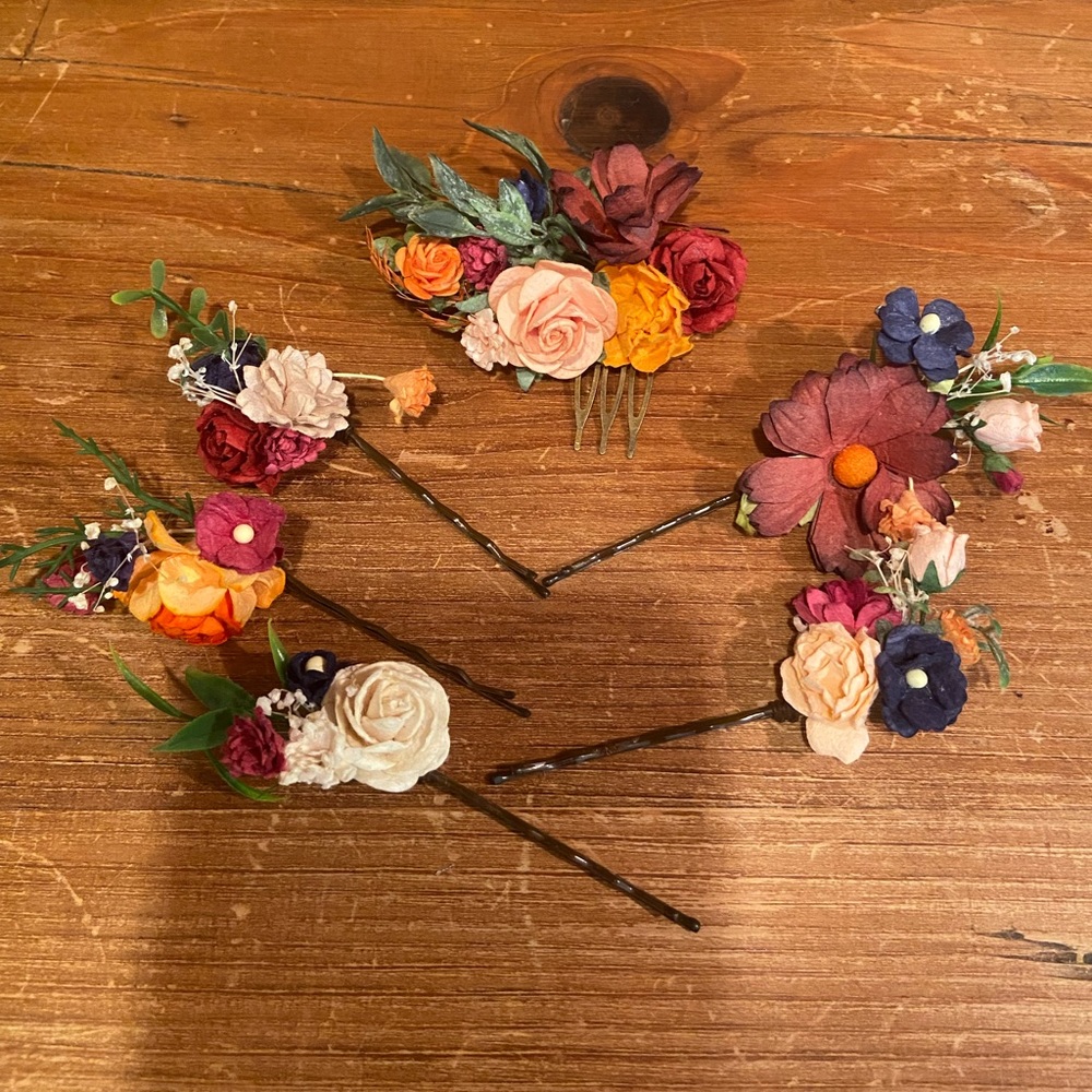 Custom floral hair pieces